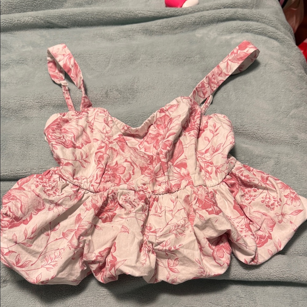 Trixxi Pink and White Floral Top